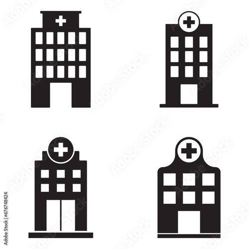 hospital building icon vector