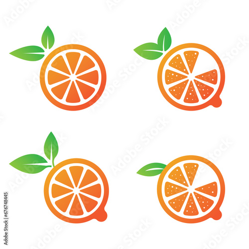 orange fruit icon vector