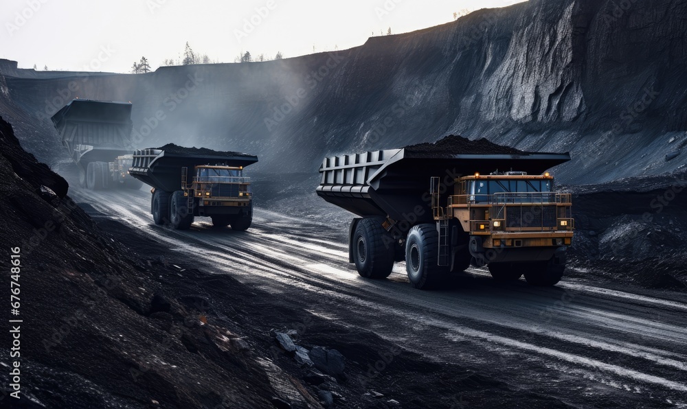Dump Trucks on a Dusty Path Dump Trucks on a Dusty Path