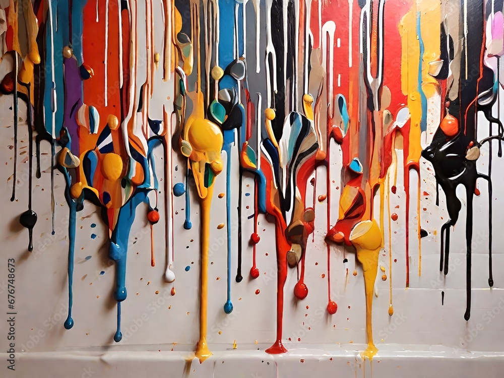 The art of painting and dripping colorful paints is beautiful and artistic. The art of painting and dripping colorful paints is beautiful and artistic.