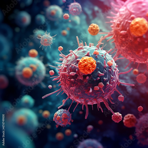 Coronavirus realistic illustration. Virus spreading concept