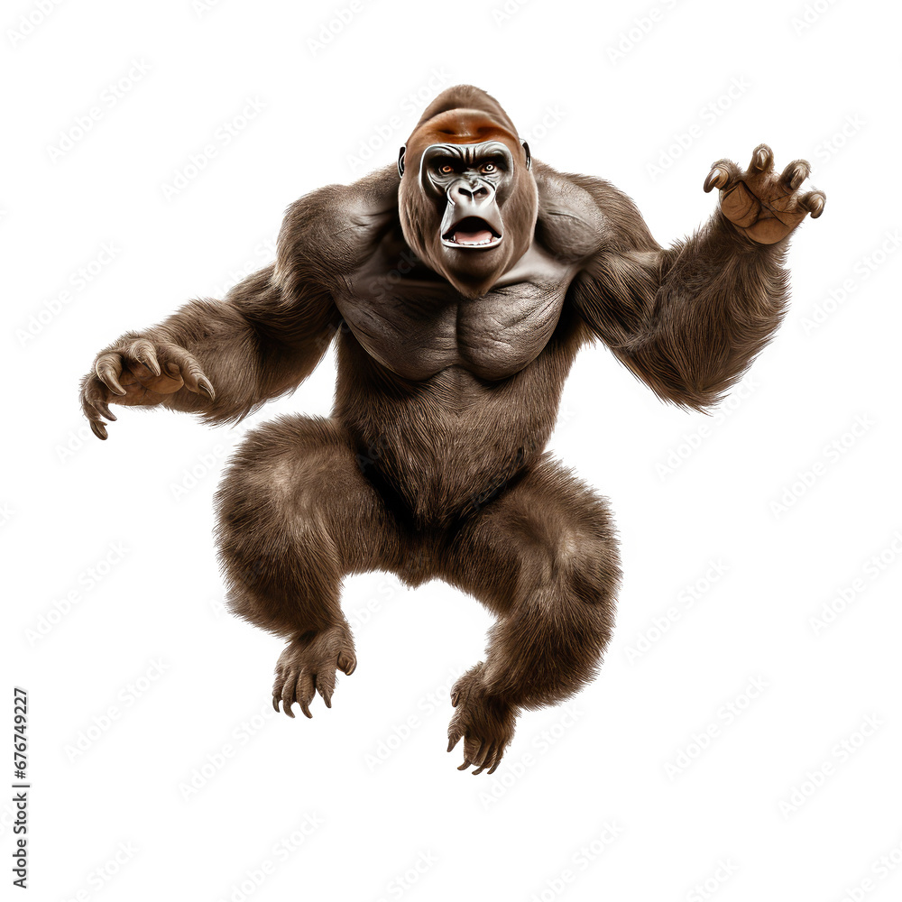 gorilla looking isolated on white gorilla looking isolated on white