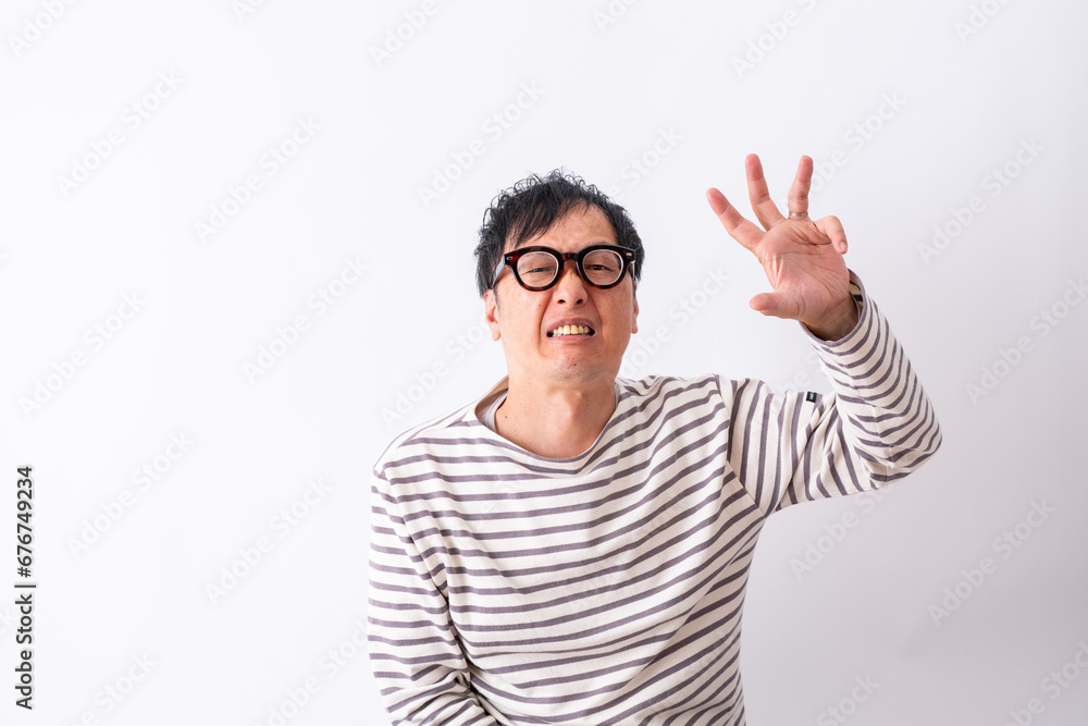 Naklejka premium 男性 ポートレート 不機嫌