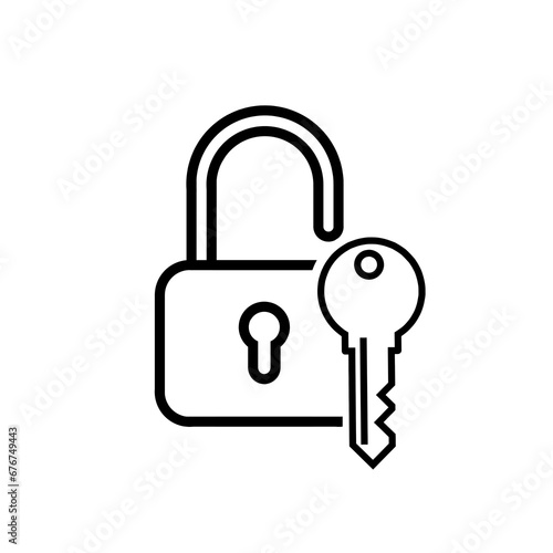padlock with key icon illustration