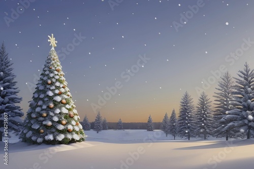 christmas tree with snow © gallery light