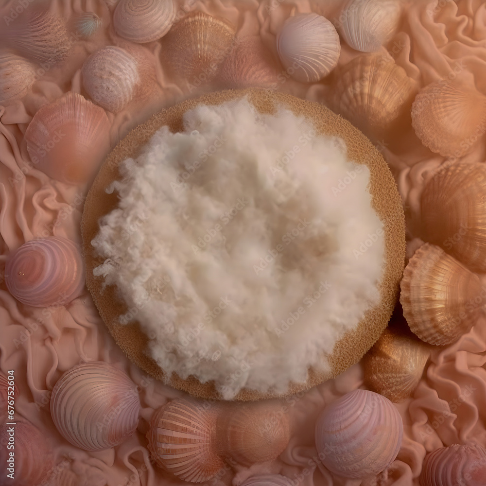 Sea shell Newborn Digital Backdrop, Baby girl boy photo shoot, digital ...