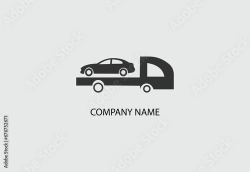 Black and white Tow and roadside assistance icon design