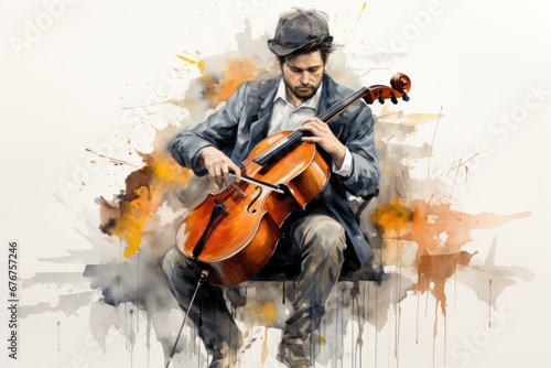 man playing double bass