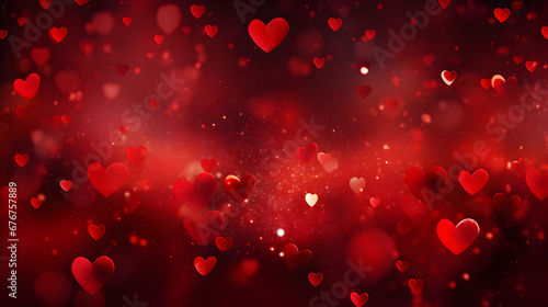 Red boke hearts background