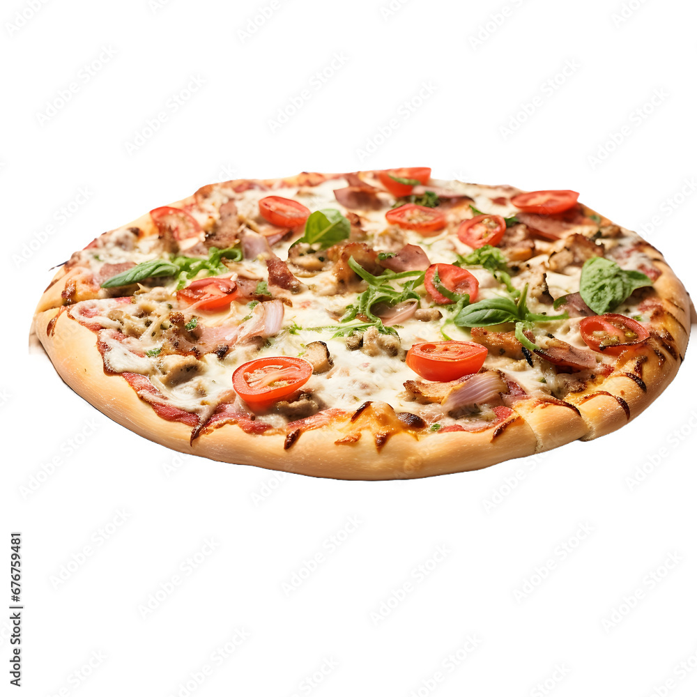 Italian cheese mozzarella pizza no background