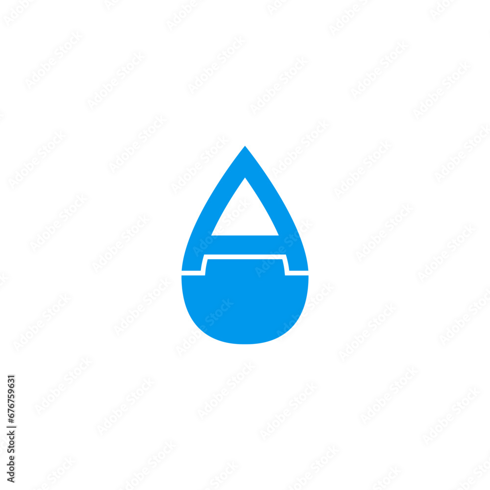 blue water drop with letter a blue water drop with letter a