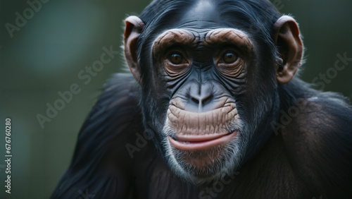 portrait of a chimpanze , nature wildlife photography © Ozgurluk Design