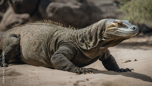 island land iguana , komodo dragon , nature wildlife photography