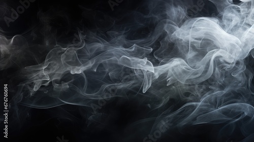 Dive into the unknown! Witness thick smoke on a black background, an abstract masterpiece