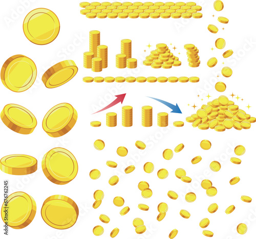 コインのバリエーションイラストセットまとめ