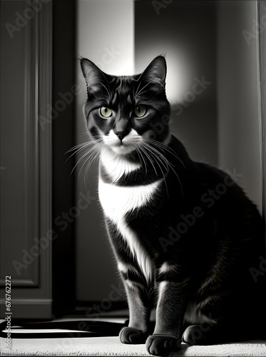 cat long shot noir neon color palette