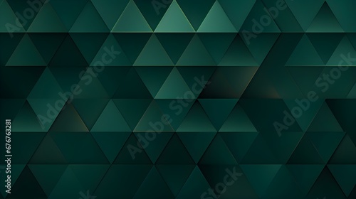 Dynamic Pattern of dark green Triangles. Futuristic Wallpaper