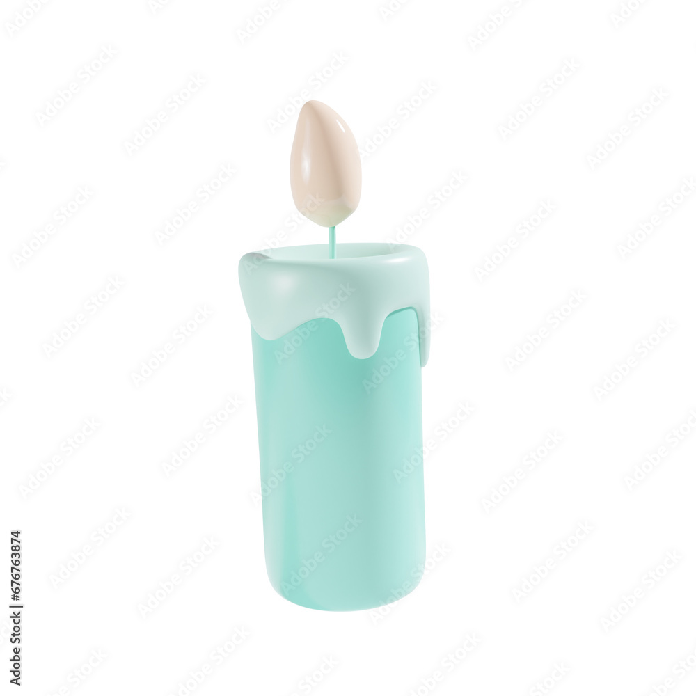 candle happy new year icon 3d illustration candle happy new year icon 3d illustration