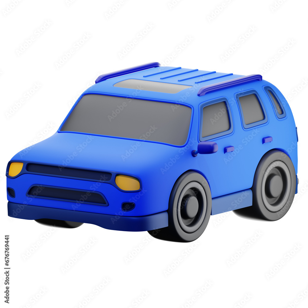 SUV Car 3D Illustration Icon Vehicle Public Transportation 