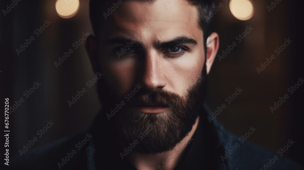 Good looking bearded man with long beard. Good looking bearded man with long beard.