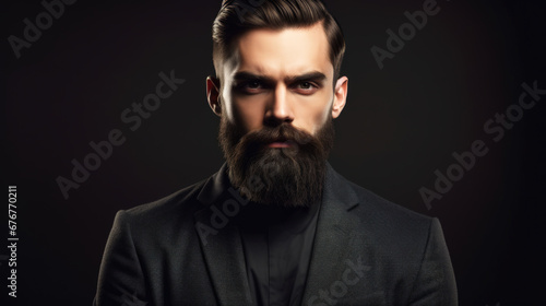 Good looking bearded man with long beard.