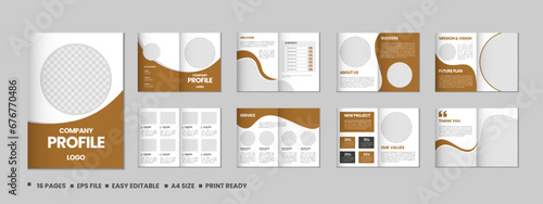 Company profile, multipage flyer brochure, 16 pages portfolio magazine, annual report, catalog and a4 multipage template design