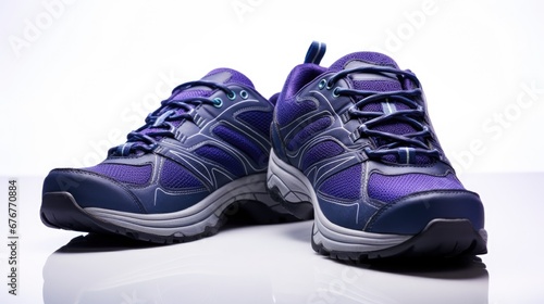 Step into fitness! Walking shoes on a white background, a symbol of active lifestyle.