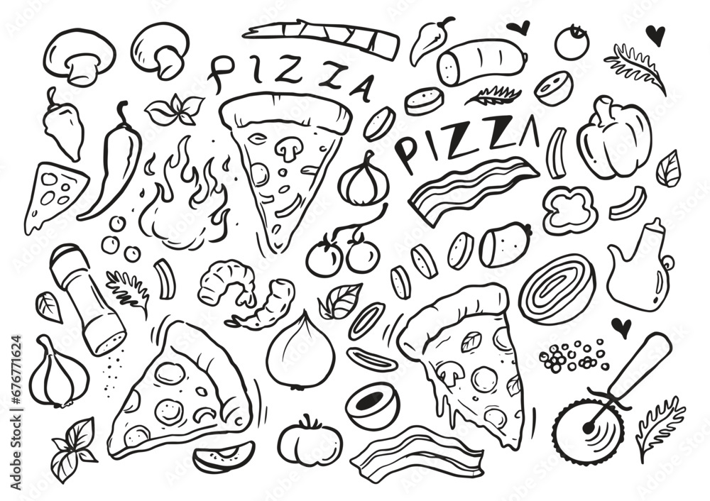Delicious pizza elements