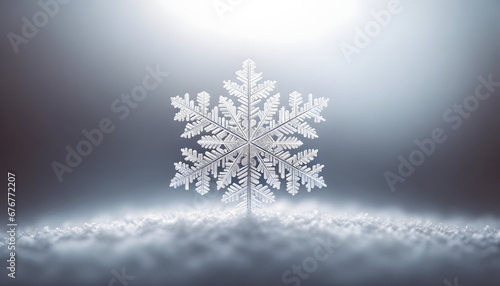 Elegant Snowflake on Winter Day