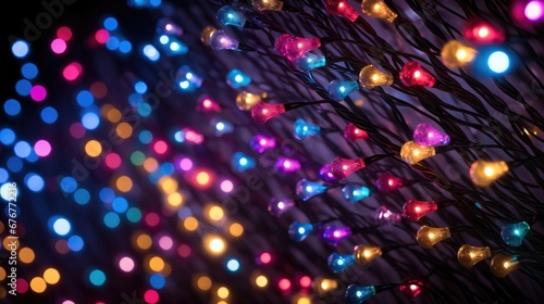 Festive glow! Christmas lights frame, a symbol of holiday cheer.