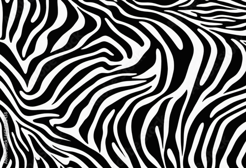AI illustration of a bold and stylish black and white zebra pattern on the wall