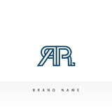 AR Letter Logo Design with Creative Modern Trendy Typography and Black Colors.