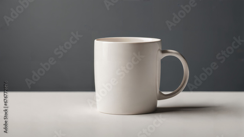 white mug on the table , mockup design