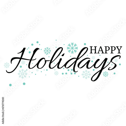 Happy holidays lettering typography logo.