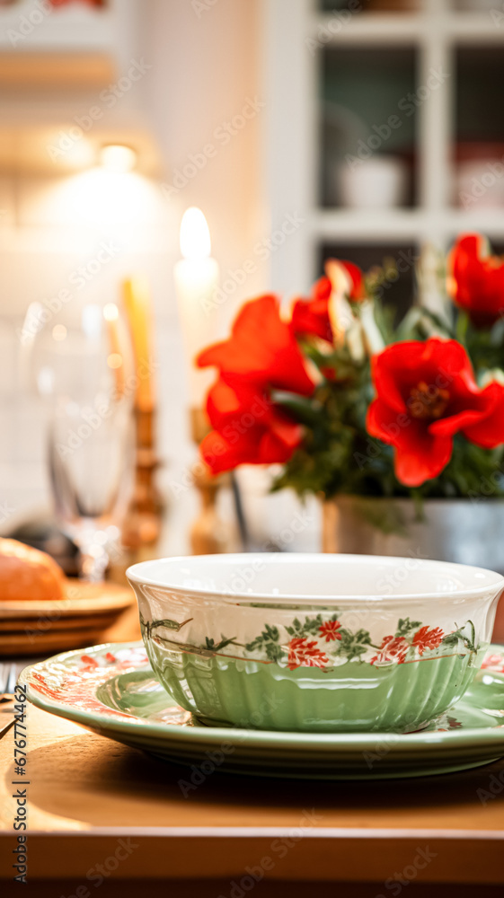 Dishware and crockery set for winter holiday family dinner, Christmas homeware decor for holidays in the English country house, gift set and home styling Dishware and crockery set for winter holiday family dinner, Christmas homeware decor for holidays in the English country house, gift set and home styling