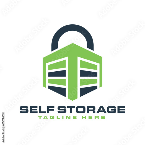 Self storage creative modern simple logo design concept