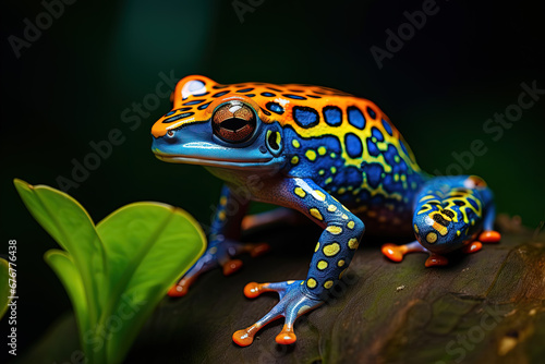 Poisonous colorful frog. Generative AI