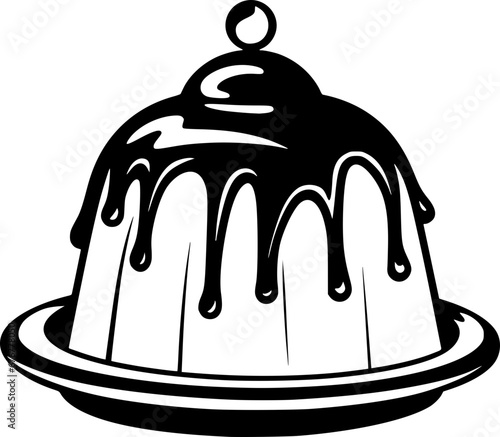 outline illustration of pudding for coloring page