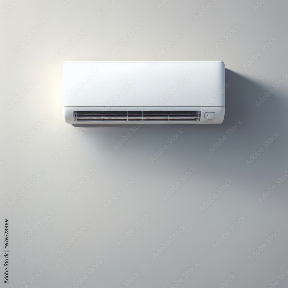 Air conditioner on the wall, electronic appliance for controlling temperature and climate in room Air conditioner on the wall, electronic appliance for controlling temperature and climate in room