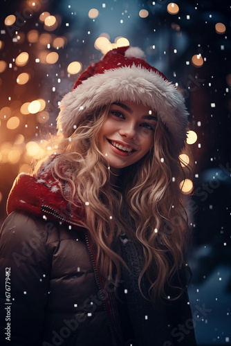 Femme de noël - Illustration de Noël - Hiver et fête de saison