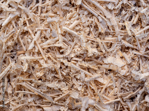 sawdust and shavings. natural wood material for agriculture. mulch to cover the soil photo