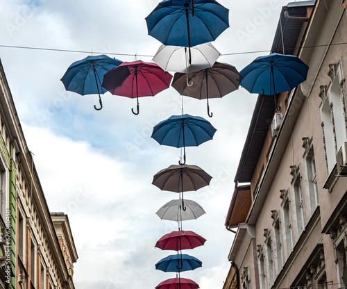 Umbrellas over Ferhadija Street  a beautiful way to celebrate autumn in Sarajevo