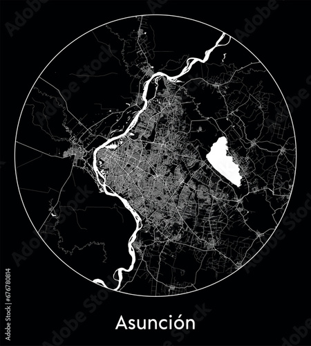 City Map Asuncion Paraguay South America vector illustration