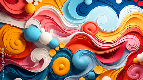 Abstract background pattern, colorful shapes and doodle colors