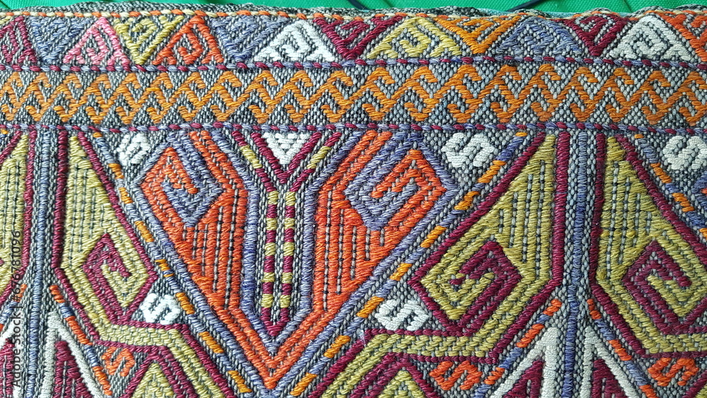 Anatolian hand knitting. Region Anatolia pillow pattern, rug pattern