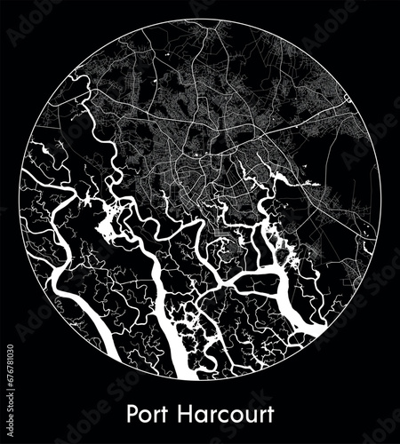 City Map Port Harcourt Nigeria Africa vector illustration photo