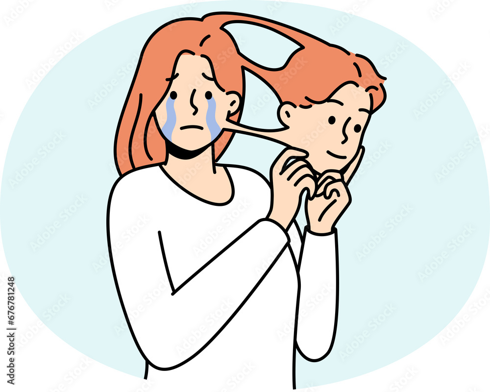 Unhappy trans woman with mask Unhappy trans woman with mask