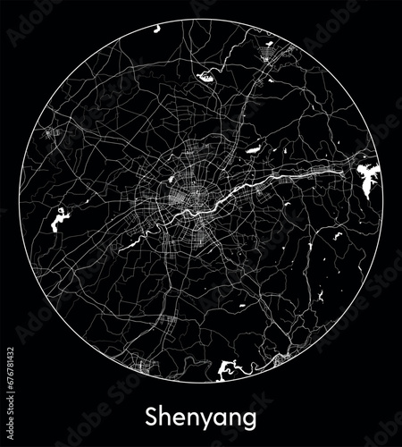 City Map Shenyang China Asia vector illustration