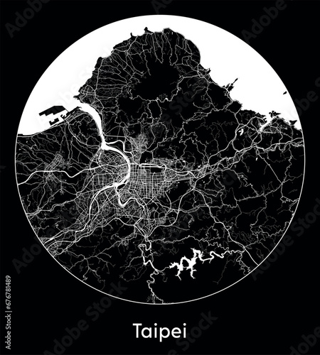 City Map Taipei China Asia vector illustration