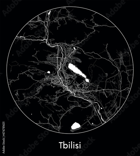 City Map Tbilisi Georgia Asia vector illustration